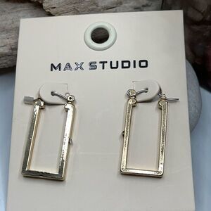 Max Studio Square Hoop Earrings SIlver $16 or bundle 3 for $25